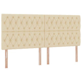 Letto con contenitore e materasso Crema 200 x 200 cm Tessuto