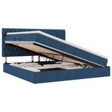 Letto con Contenitore Blu 200 x 200 cm Pelle Sintetica