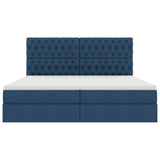 Letto con Contenitore Blu 200 x 200 cm Pelle Sintetica