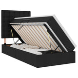 Letto con contenitore e materasso Nero 90 x 190 cm Tessuto