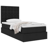 Letto con contenitore e materasso Nero 90 x 190 cm Tessuto
