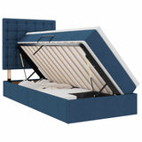 Letto con contenitore e materasso Blu 90 x 190 cm Tessuto