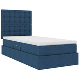Letto con contenitore e materasso Blu 90 x 190 cm Tessuto