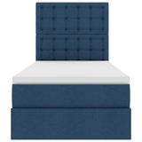 Letto con contenitore e materasso Blu 90 x 190 cm Tessuto