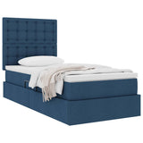 Letto con contenitore e materasso Blu 90 x 190 cm Tessuto
