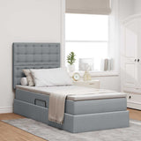 Letto con contenitore e materasso Grigio chiaro 90 x 200 cm