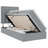 Letto con contenitore e materasso Grigio chiaro 90 x 200 cm