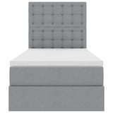 Letto con contenitore e materasso Grigio chiaro 90 x 200 cm
