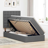 Letto con contenitore e materasso Grigio scuro 90 x 200 cm