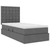 Letto con contenitore e materasso Grigio scuro 90 x 200 cm