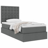 Letto con contenitore e materasso Grigio scuro 90 x 200 cm