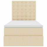 Letto con contenitore e materasso Crema 100 x 200 cm Tessuto
