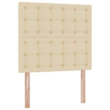 Letto con contenitore e materasso Crema 100 x 200 cm Tessuto