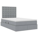 Letto con Contenitore con materasso Grigio chiaro 120 x 190 cm