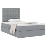 Letto con Contenitore con materasso Grigio chiaro 120 x 200 cm