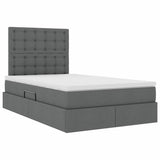 Letto con contenitore e materasso Grigio scuro 120 x 200 cm