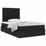 Letto con Contenitore Nero 120 x 200 cm Pelle Sintetica