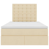 Letto con contenitore e materasso Crema 120 x 200 cm Tessuto