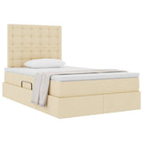Letto con contenitore e materasso Crema 120 x 200 cm Tessuto