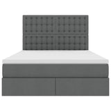 Letto con Contenitore Grigio scuro 140 x 190 cm Pelle Sintetica