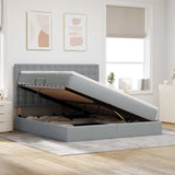 Letto con Contenitore con materasso Grigio chiaro 160 x 200 cm