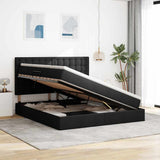 Letto con contenitore e materasso Nero 160 x 200 cm Poliestere