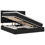 Letto con contenitore e materasso Nero 160 x 200 cm Poliestere