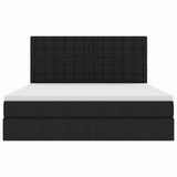 Letto con contenitore e materasso Nero 160 x 200 cm Poliestere
