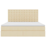 Letto con contenitore e materasso Crema 160 x 200 cm Tessuto