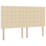 Letto con contenitore e materasso Crema 160 x 200 cm Tessuto