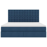 Letto con contenitore e materasso Blu 160 x 200 cm Tessuto