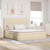 Letto con Contenitore Crema 180 x 200 cm Pelle Sintetica