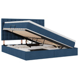 Letto con contenitore e materasso Blu 180 x 200 cm Tessuto