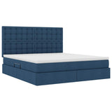 Letto con contenitore e materasso Blu 180 x 200 cm Tessuto