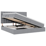 Letto con Contenitore con materasso Grigio chiaro 200 x 200 cm