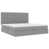 Letto con Contenitore con materasso Grigio chiaro 200 x 200 cm