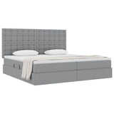 Letto con Contenitore con materasso Grigio chiaro 200 x 200 cm