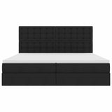 Letto con contenitore e materasso Nero 200 x 200 cm Tessuto