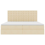 Letto con contenitore e materasso Crema 200 x 200 cm Tessuto