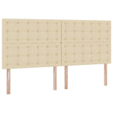 Letto con contenitore e materasso Crema 200 x 200 cm Tessuto