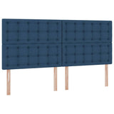 Letto con contenitore e materasso Blu 200 x 200 cm Tessuto