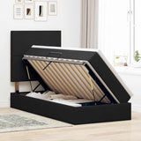 Letto con contenitore e materasso Nero 90 x 190 cm Velluto