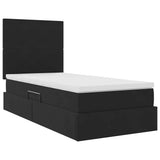 Letto con contenitore e materasso Nero 90 x 190 cm Velluto
