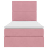 Letto con contenitore e materasso Rosa 90 x 190 cm Velluto