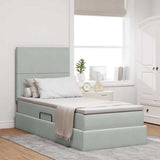 Letto con contenitore e materasso Grigio chiaro 90 x 200 cm