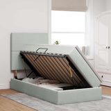 Letto con contenitore e materasso Grigio chiaro 90 x 200 cm