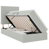 Letto con contenitore e materasso Grigio chiaro 90 x 200 cm