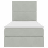 Letto con contenitore e materasso Grigio chiaro 90 x 200 cm