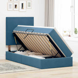 Letto con contenitore e materasso Blu Scuro 90 x 200 cm Velluto