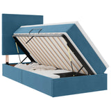 Letto con contenitore e materasso Blu Scuro 90 x 200 cm Velluto